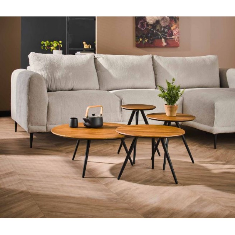 ZI Teca Coffee Table Round Black